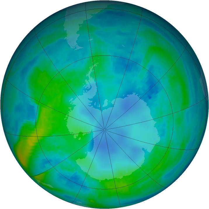 Antarctic ozone map for 02 May 1987